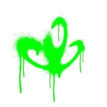 Green spray-painted heart